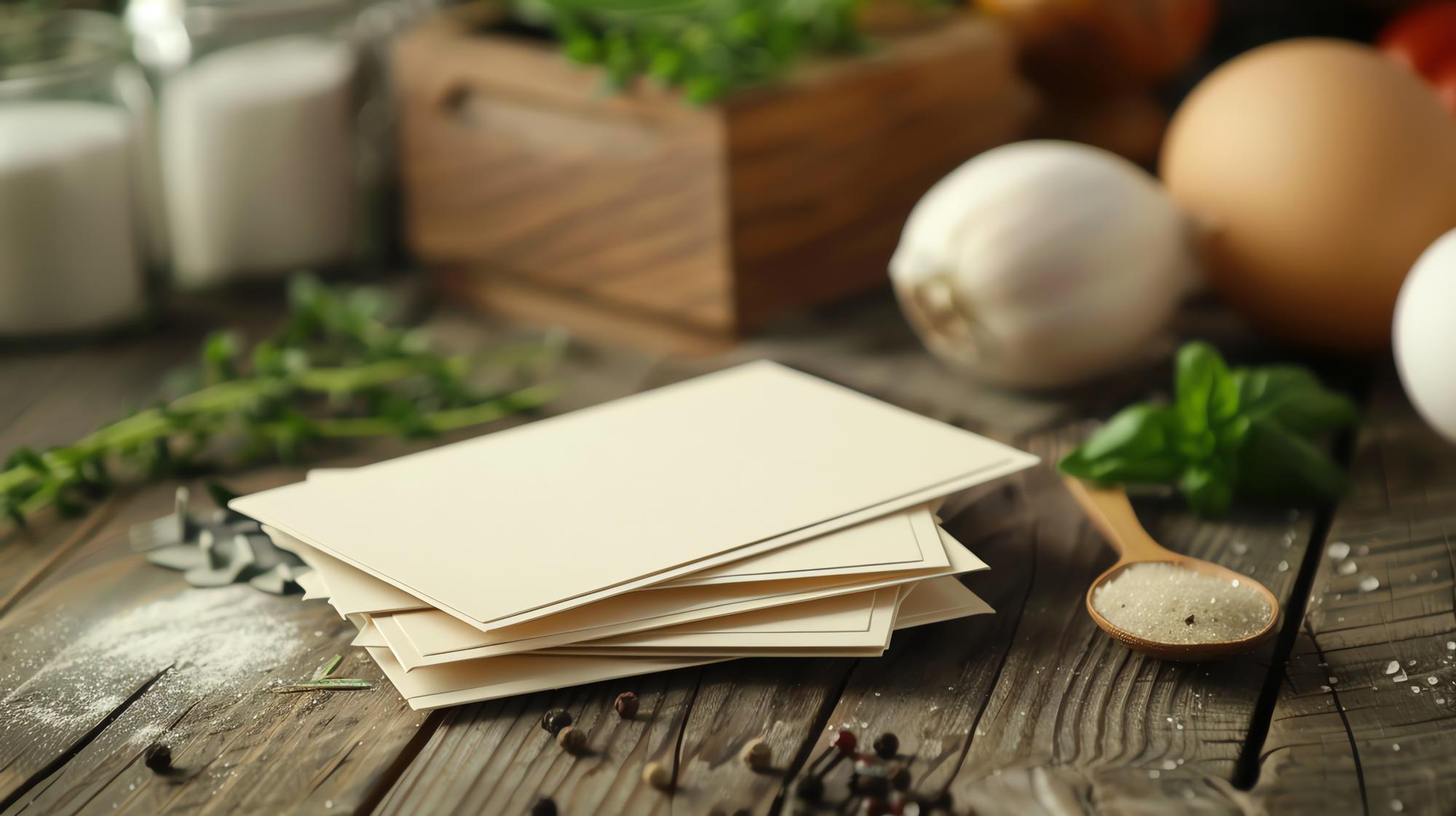 compact recipe kit laid out on wooden table