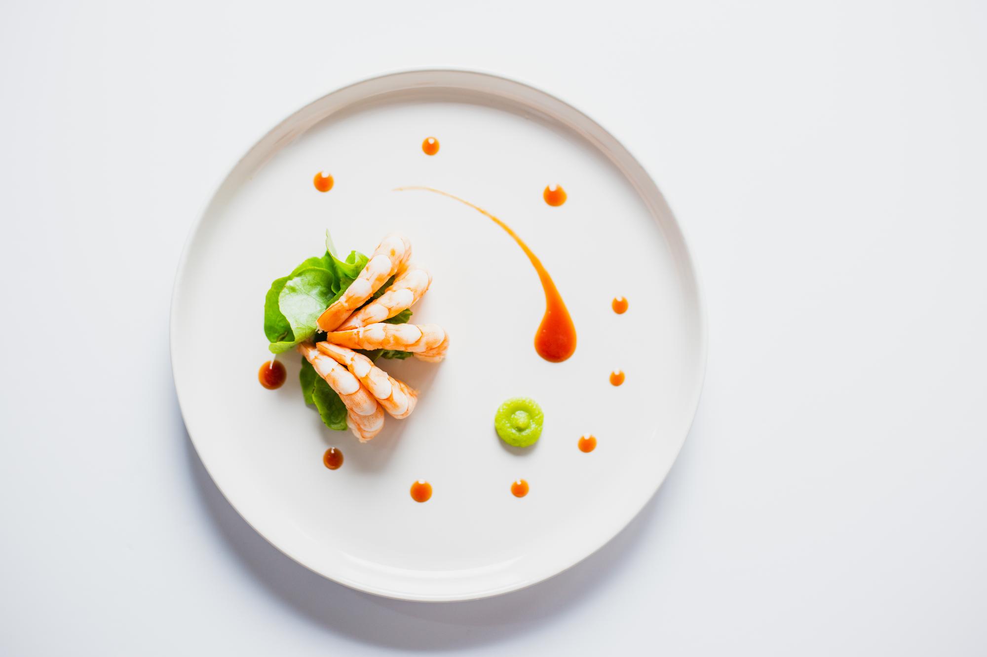 finished plate with simple garnish and side